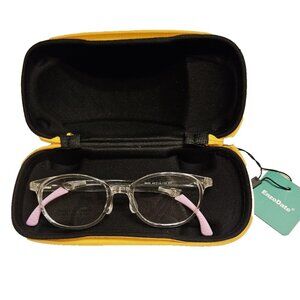 Kids Eyelasses Frames 46 18 139 Clear Oval Adjustable Ear Lock TR90 and Case NEW
